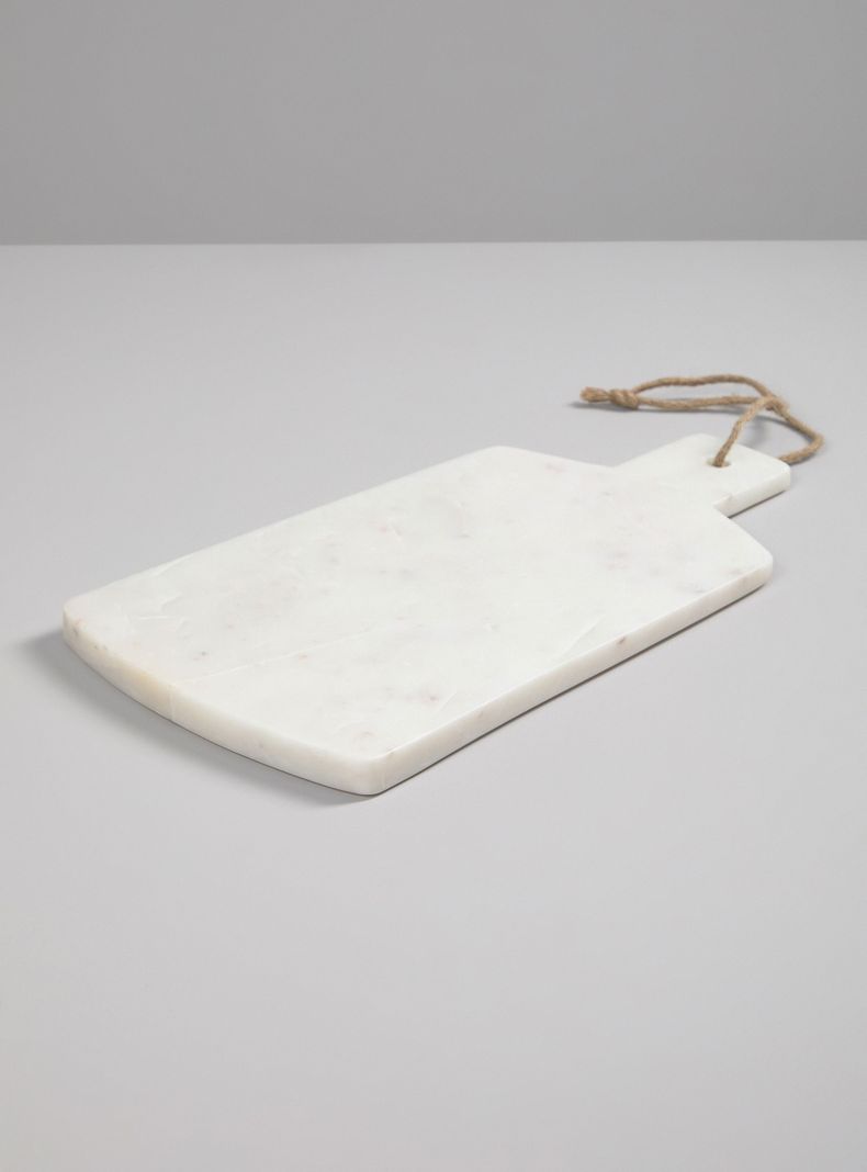 Tabla Mármol Rectangular Blanco 20x40 cm-0