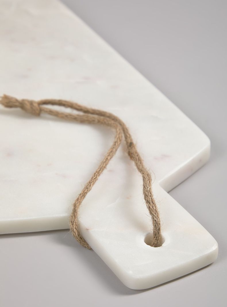 Tabla Mármol Rectangular Blanco 20x40 cm-2
