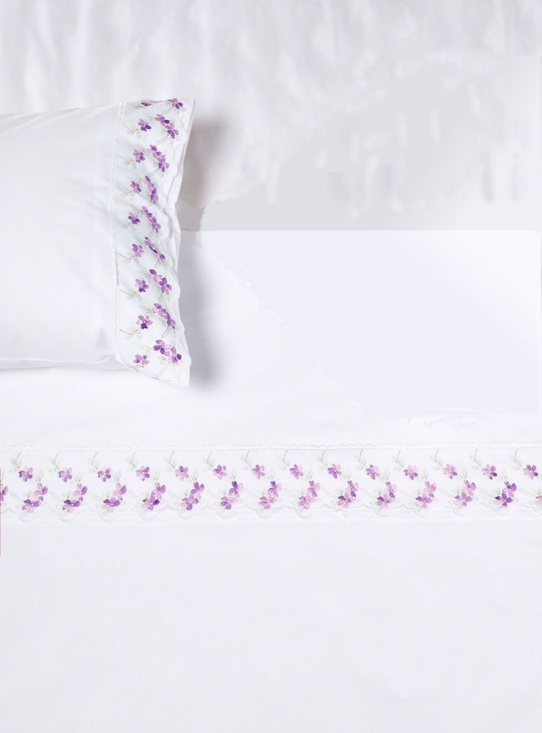 Sábanas 1.5 Plazas Broderie Violeta-1