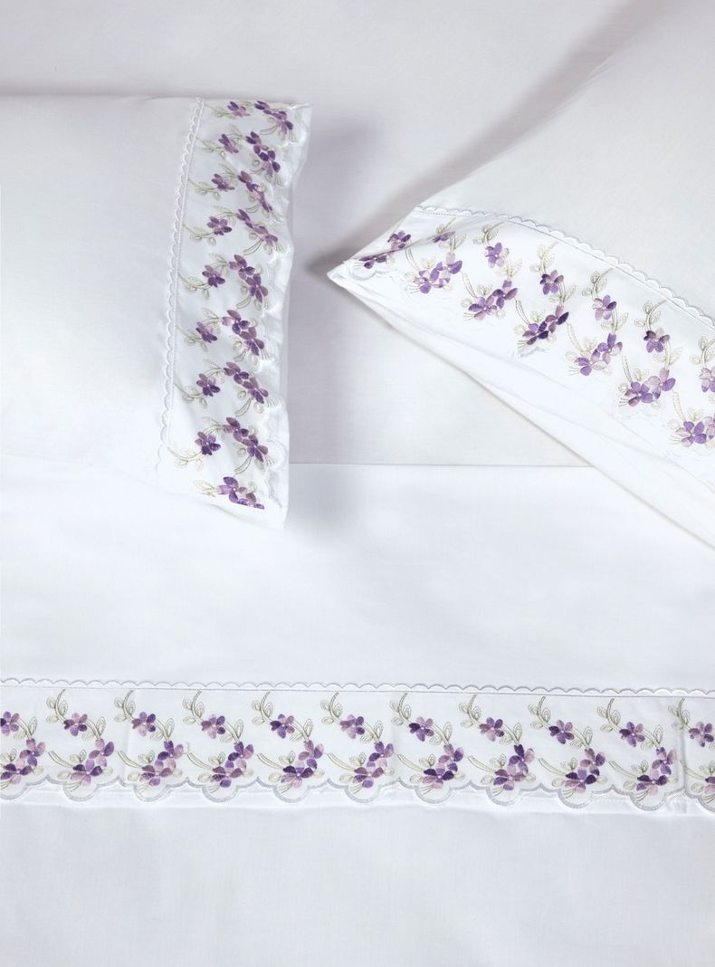 Sábanas Broderie Violeta King 180 Hilos-1