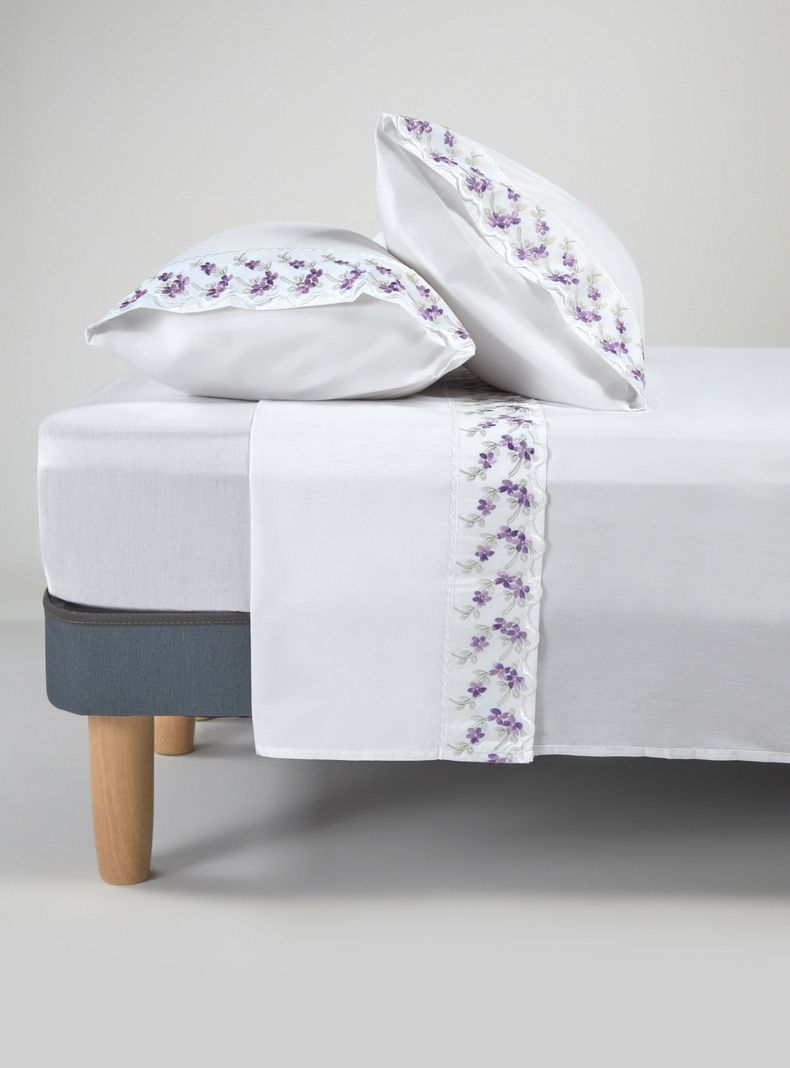 Sábanas Broderie Violeta King 180 Hilos-0