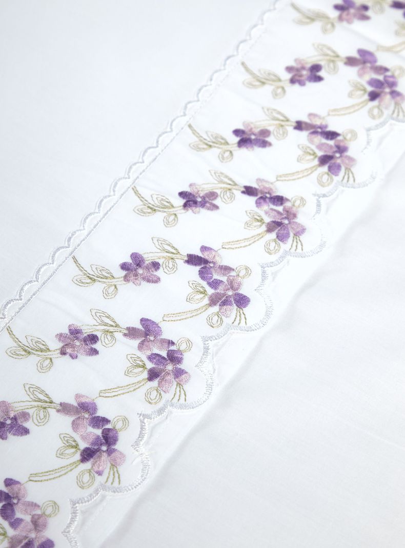 Sábanas Broderie Violeta King 180 Hilos-2