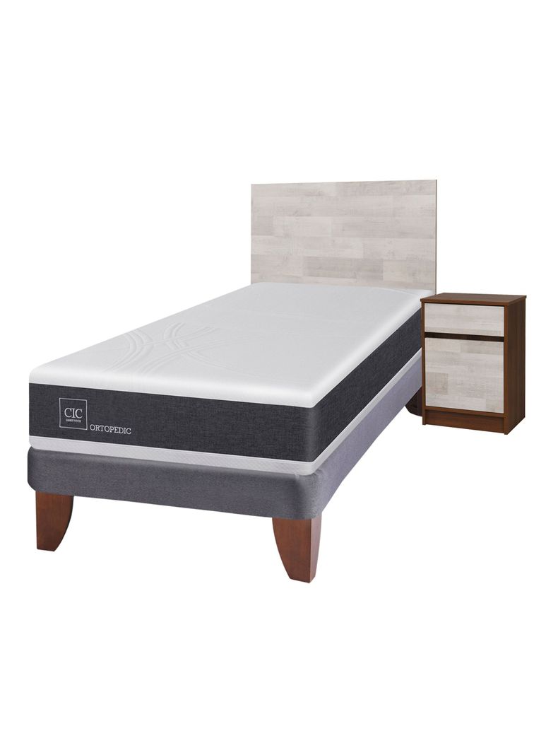 Cama Europea New Ortopedic 1.5 Plazas + Set Muebles Legno-0