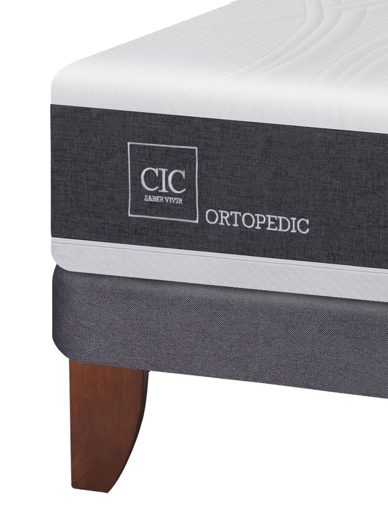 Cama Europea New Ortopedic 2 Plazas Base Normal + Set Muebles Legno-4