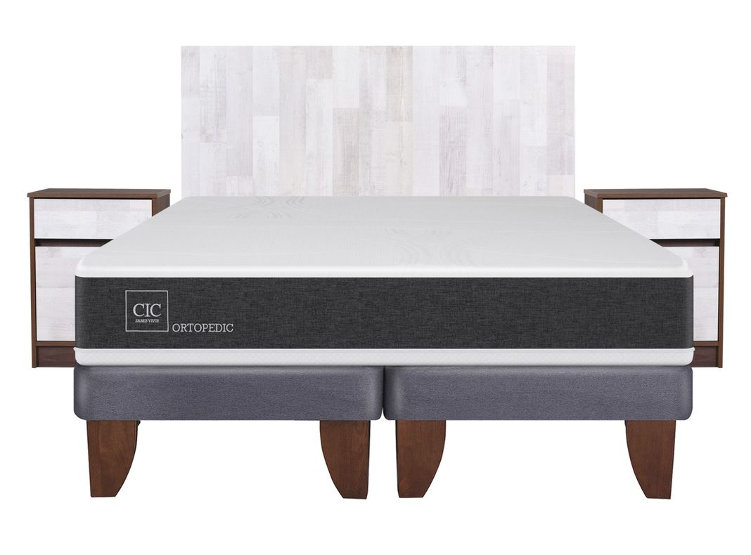 Cama Europea New Ortopedic King + Set Muebles Legno-2