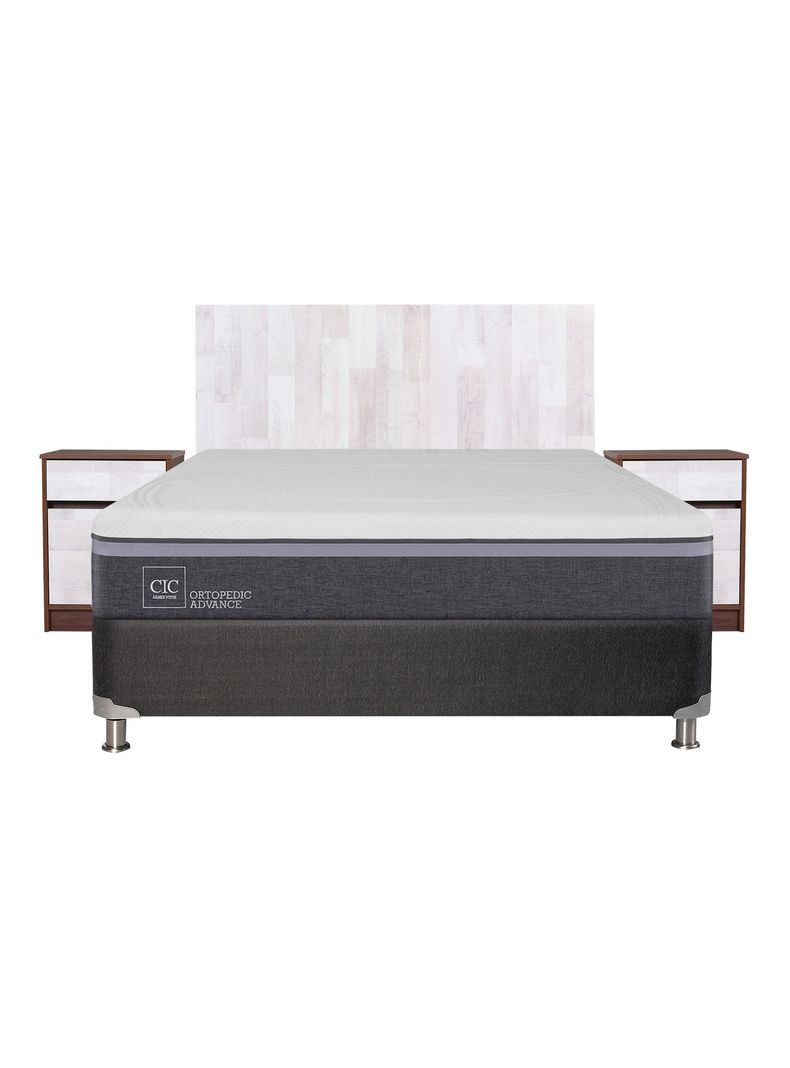Box Spring Ortopedic Advance B5 Black 2 Plazas Base Normal + Set Muebles Legno-1