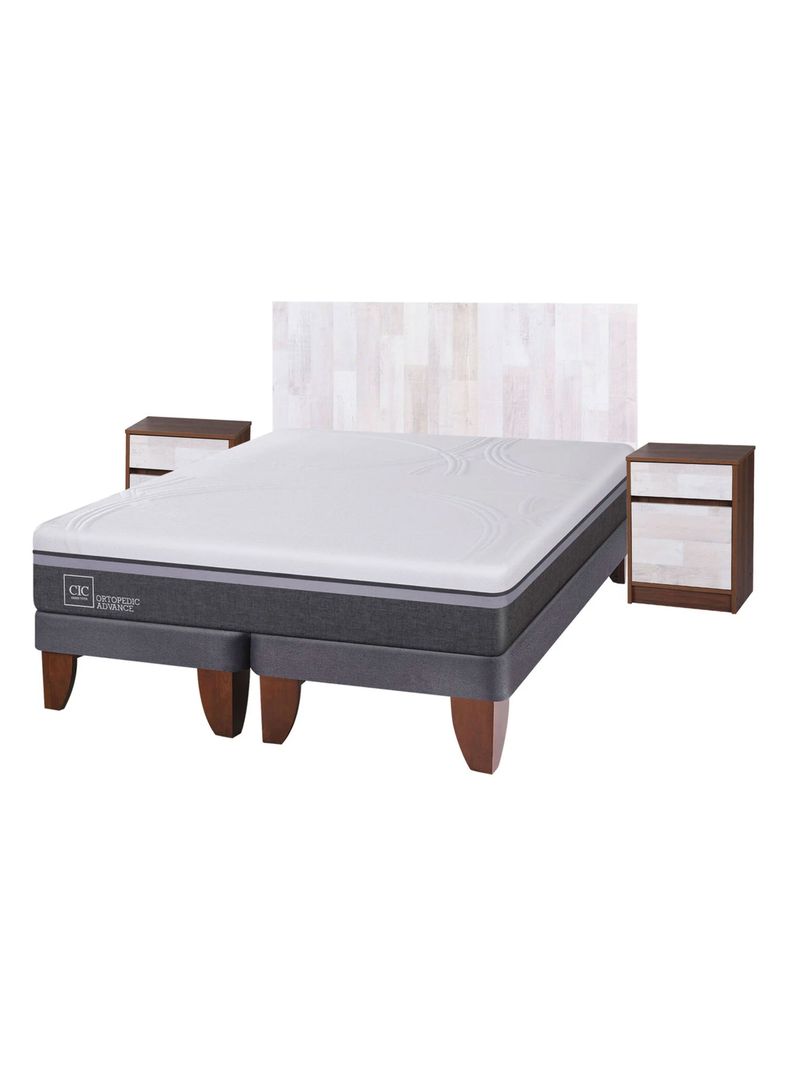 Cama Europea Ortopedic Advance 2 Plazas Base Dividida + Set Muebles Legno-0