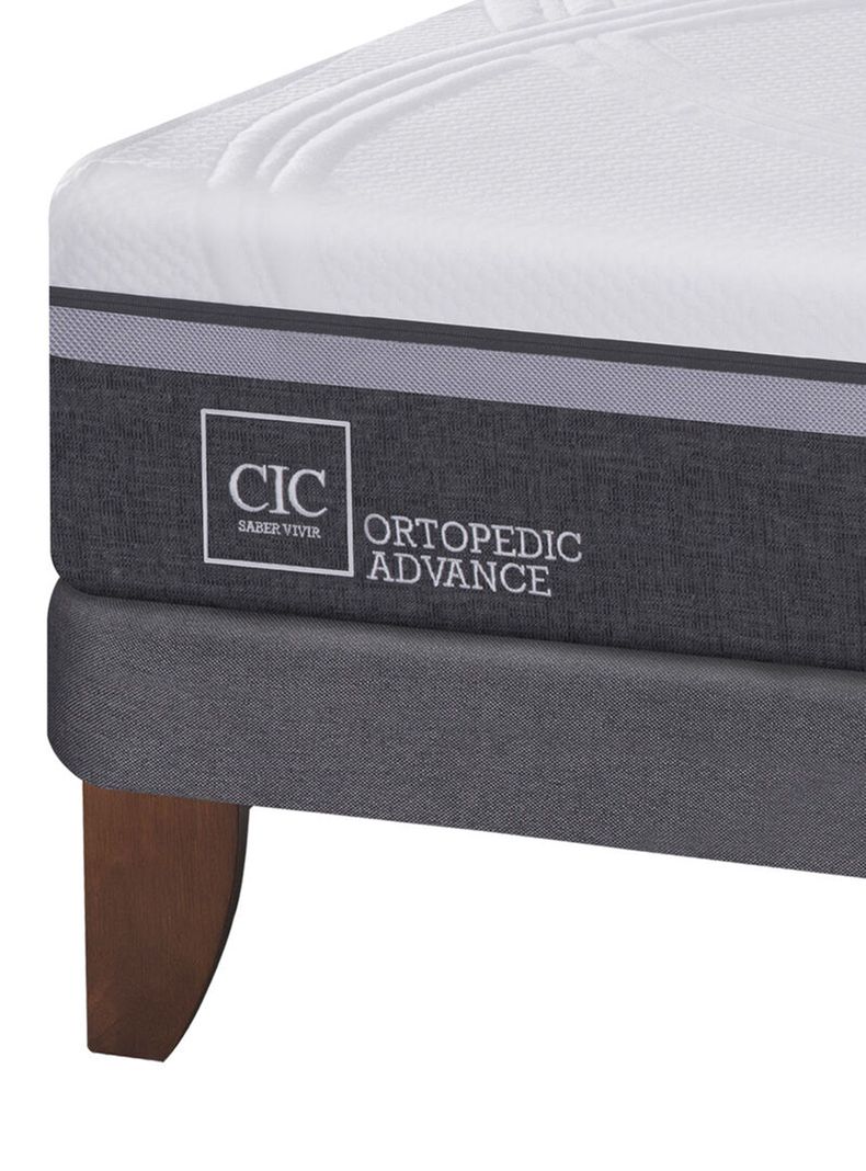 Cama Europea Ortopedic Advance 2 Plazas Base Normal + Set Muebles Legno-2