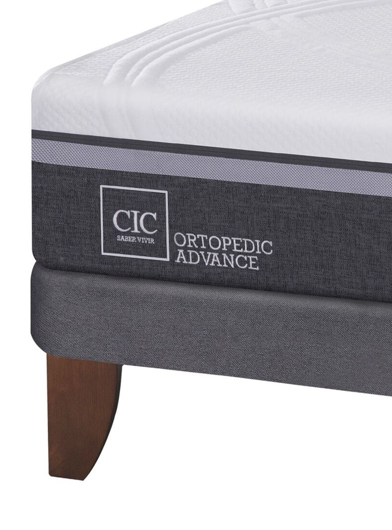 Cama Europea Ortopedic Advance 2 Plazas Base Normal + Set Muebles Espresso-4