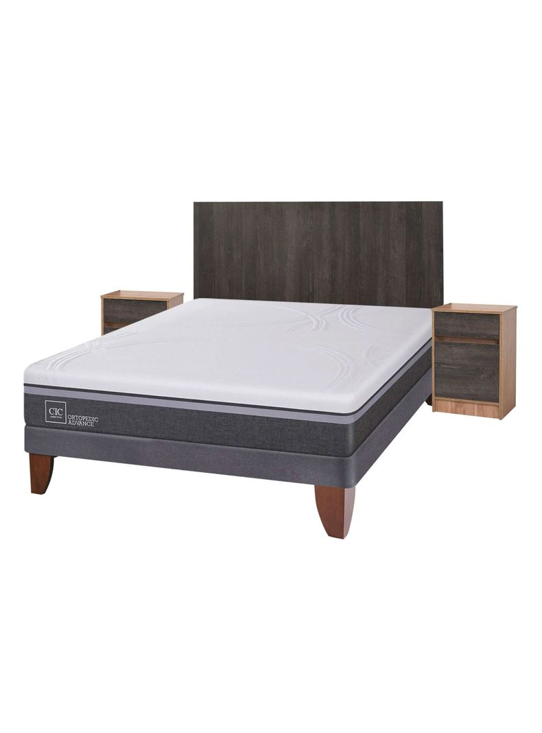 Cama Europea Ortopedic Advance 2 Plazas Base Normal + Set Muebles Espresso-0