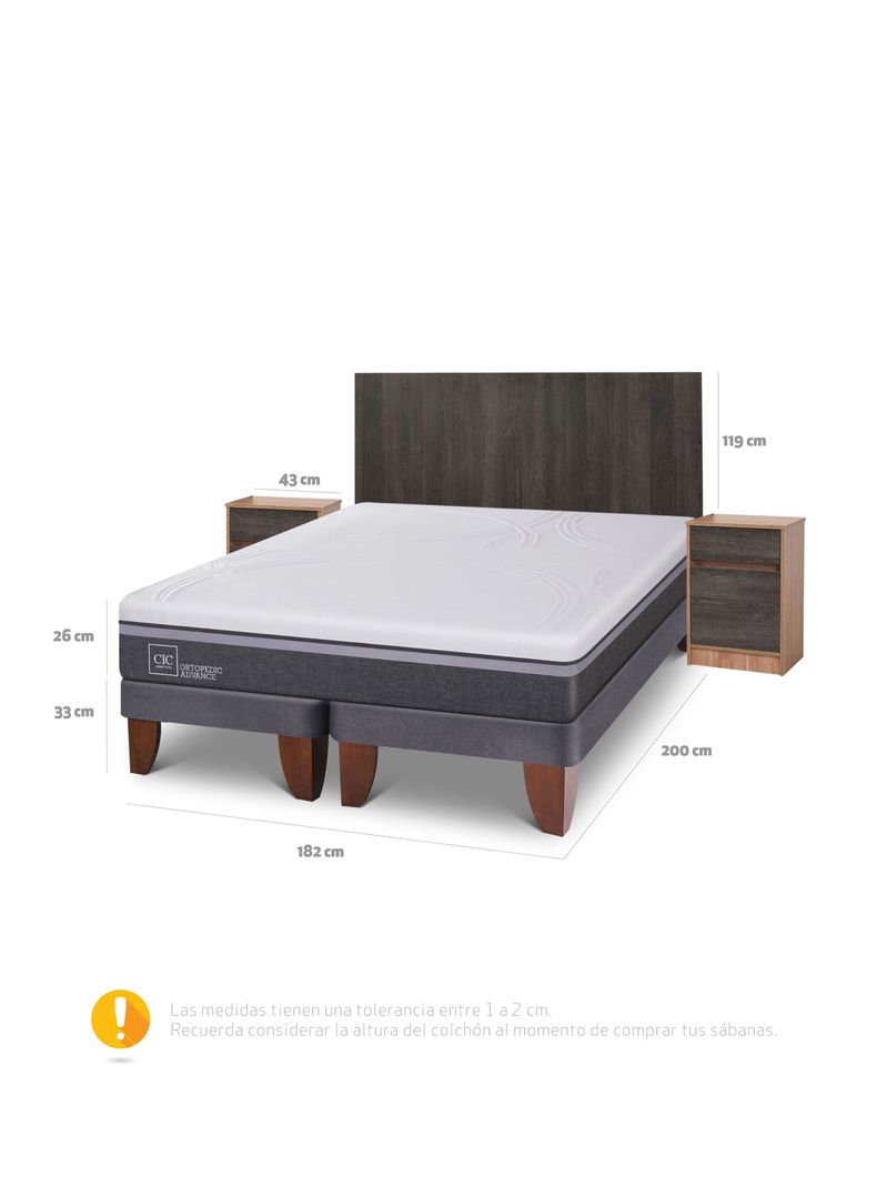 Cama Europea Ortopedic Advance King + Set Muebles Espresso-1