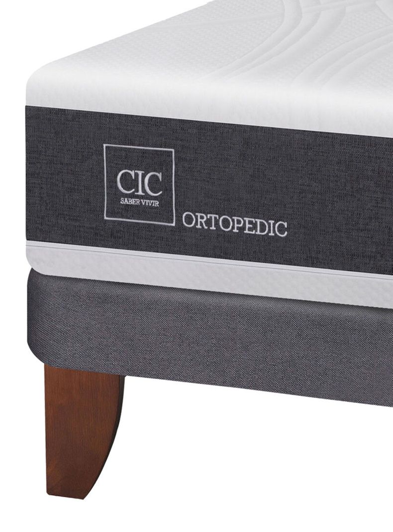 Cama Europea New Ortopedic 2 Plazas Base Normal + Set Muebles Olmo-3
