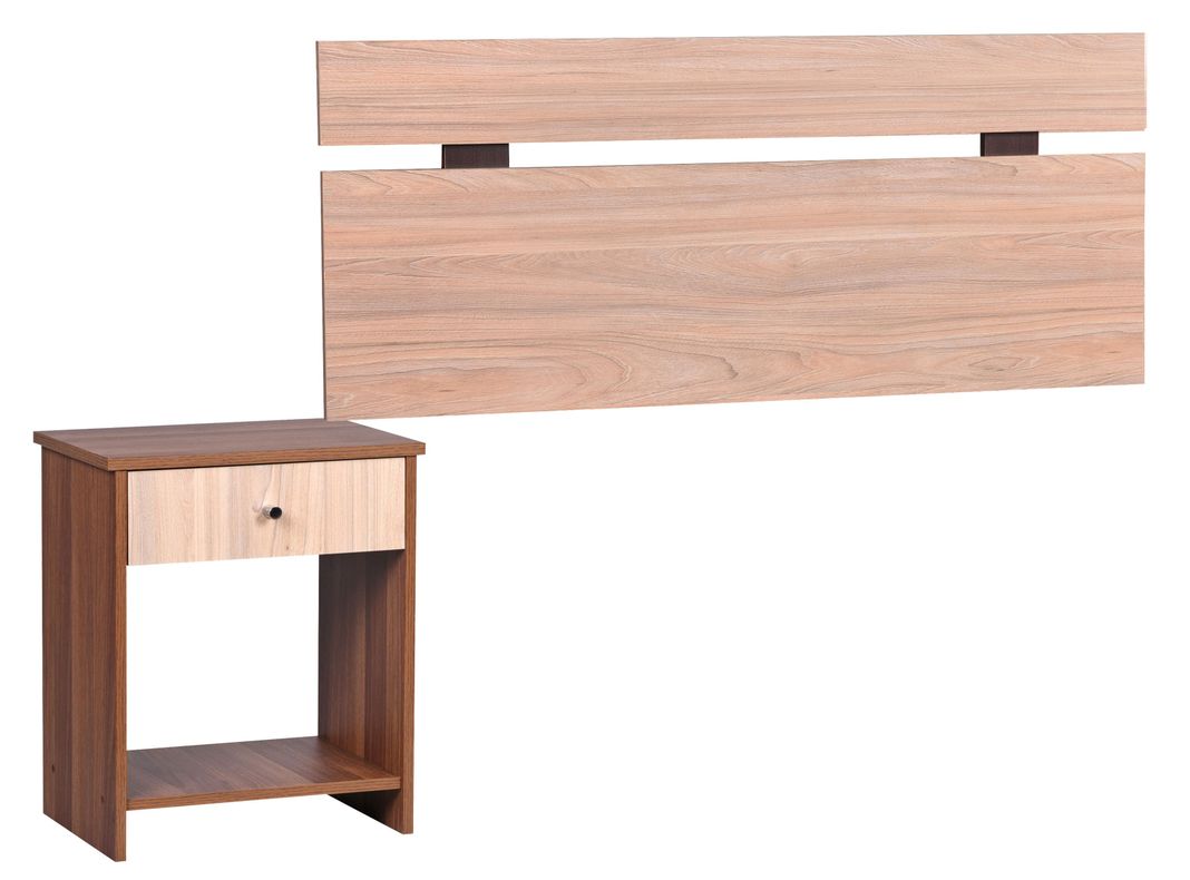 Set Muebles Dormitorio Olmo Respaldo Single + Velador-1