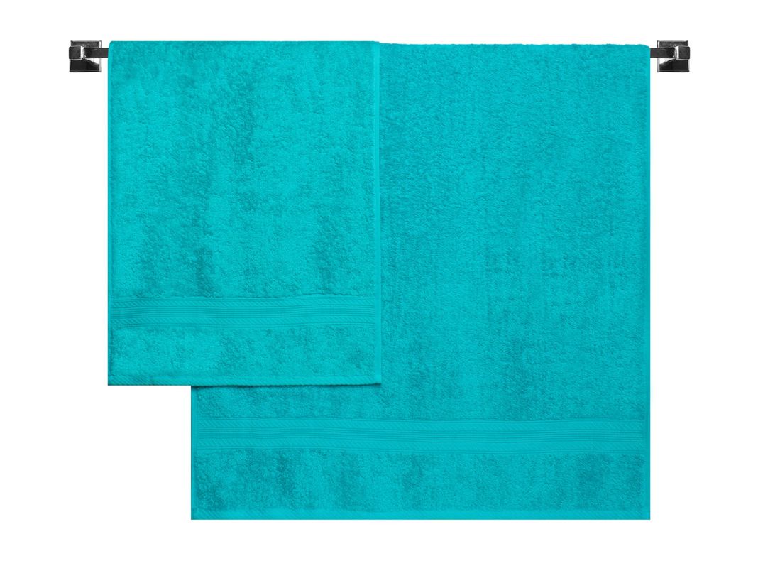 Set Lourdes Toalla de Baño + Mano 500 grs Turquesa-0