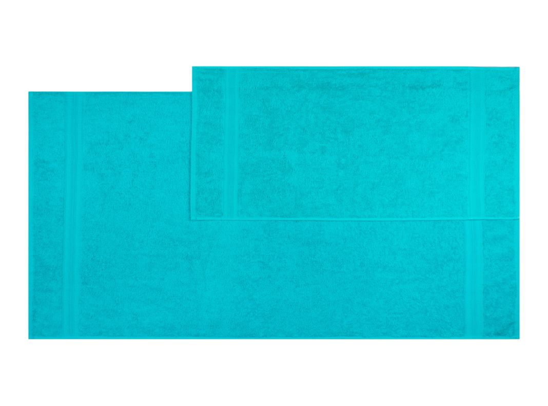 Set Lourdes Toalla de Baño + Mano 500 grs Turquesa-2