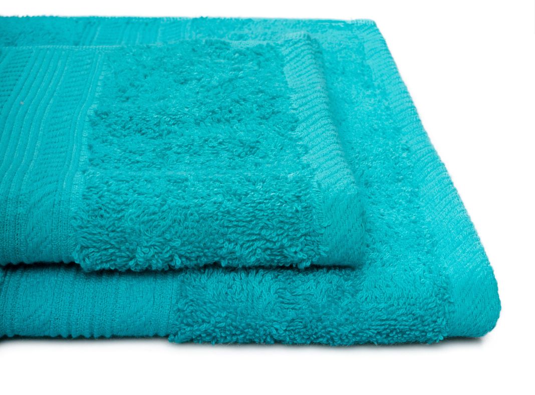 Set Lourdes Toalla de Baño + Mano 500 grs Turquesa-1