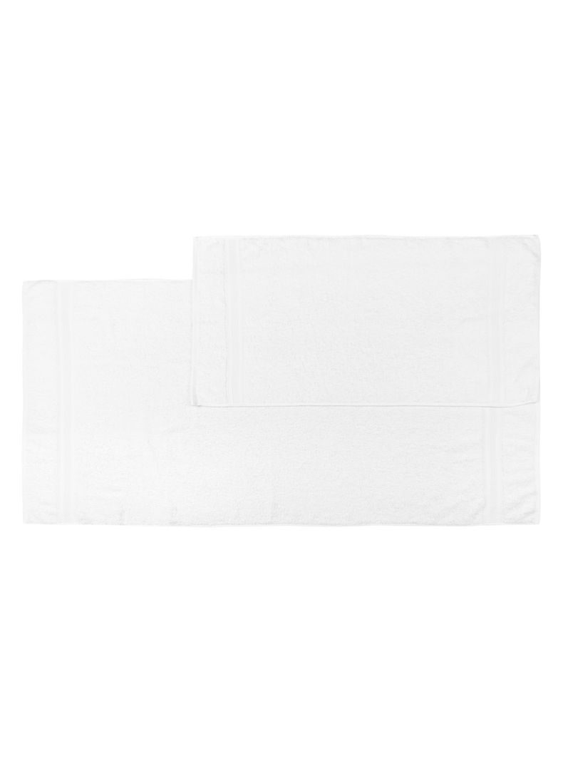 Set Lourdes Toalla de Baño + Mano 500 grs Blanco-2