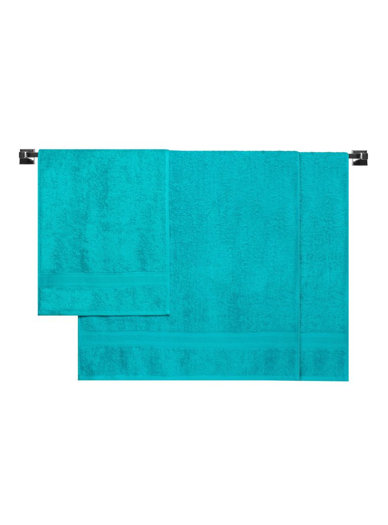 Set Lourdes 2 Toallas de Baño + Mano 500 grs Turquesa-0