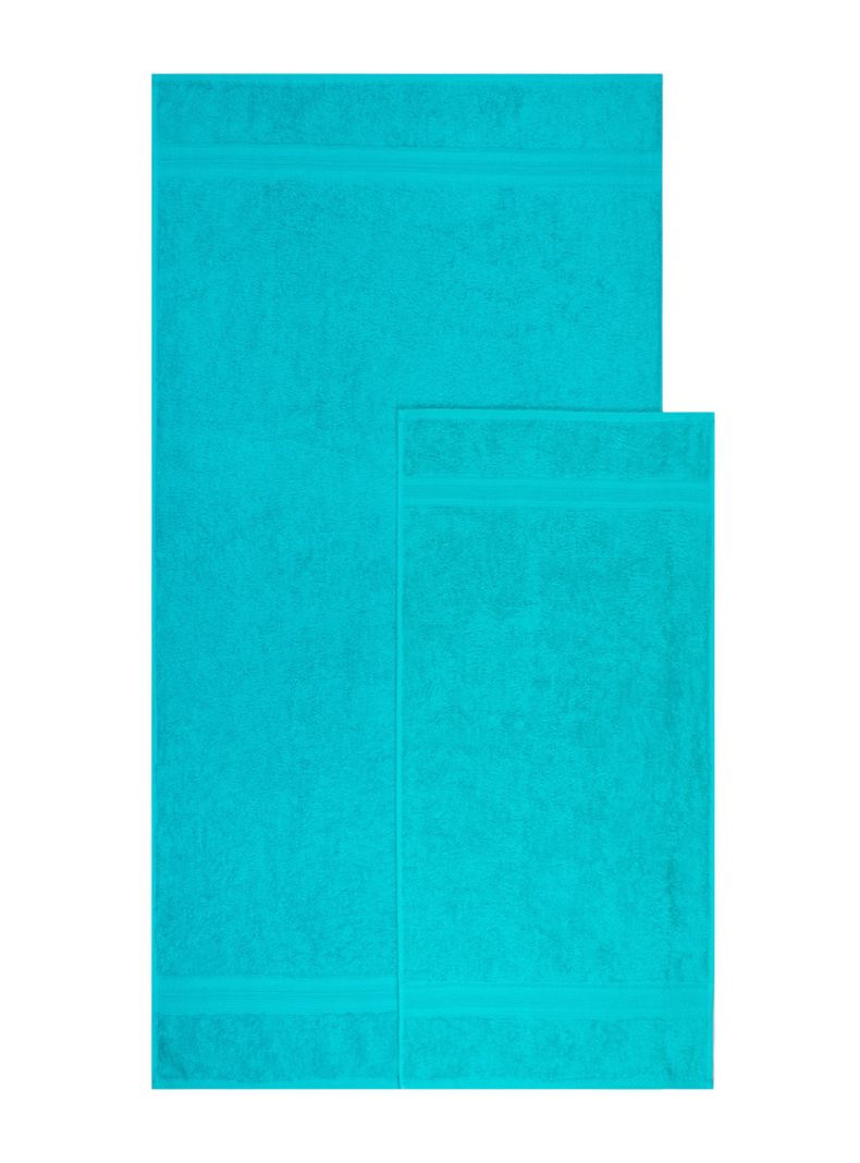 Set Lourdes 2 Toallas de Baño + Mano 500 grs Turquesa-2