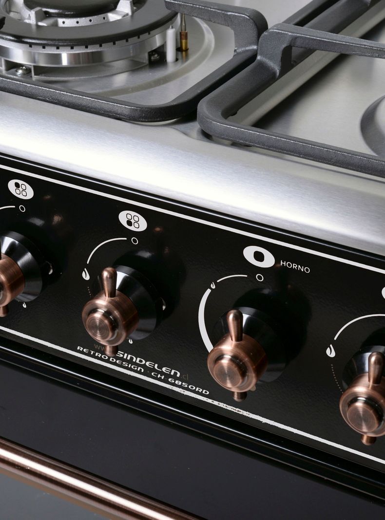 Cocina a Gas Nova Vita 4 Quemadores CH-6850RD Retro Design-2