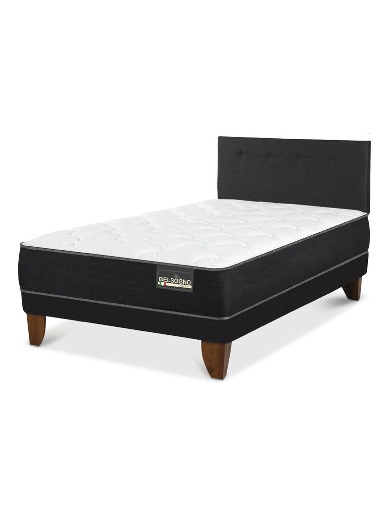 Cama Europea Belsogno 2 Plazas + Respaldo Black-0