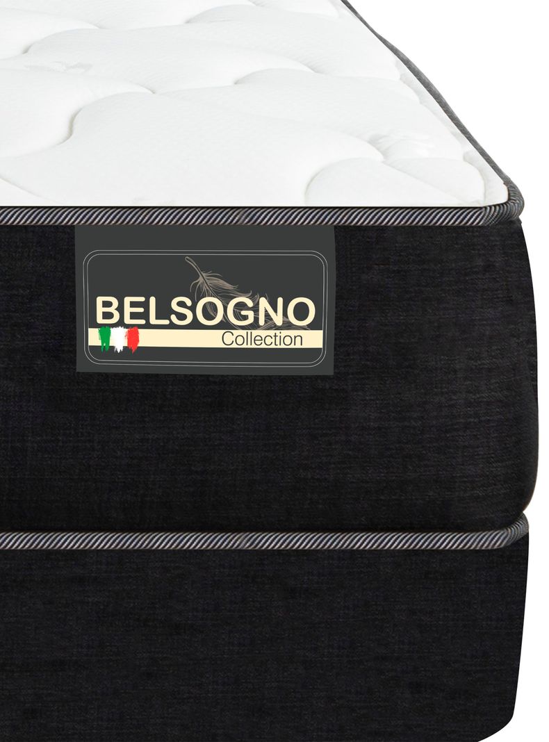Cama Europea Belsogno 2 Plazas + Respaldo Black-3