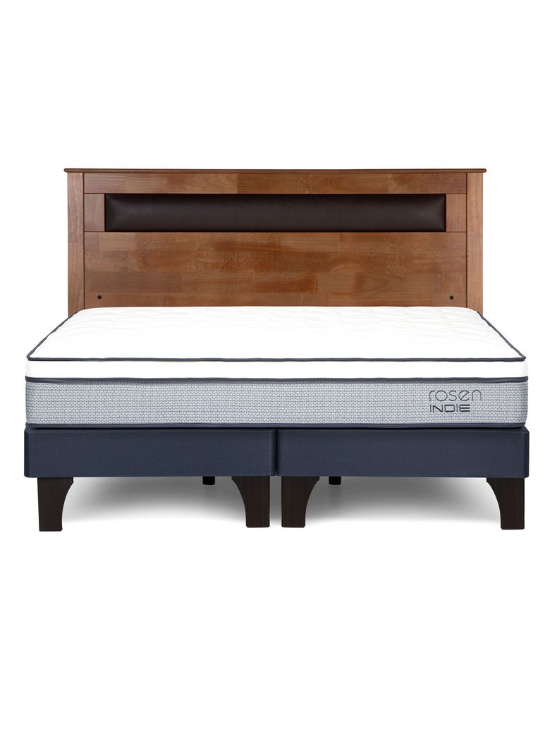 Cama Europea Indie 2 Plazas Base Dividida + Respaldo Ferrara-1