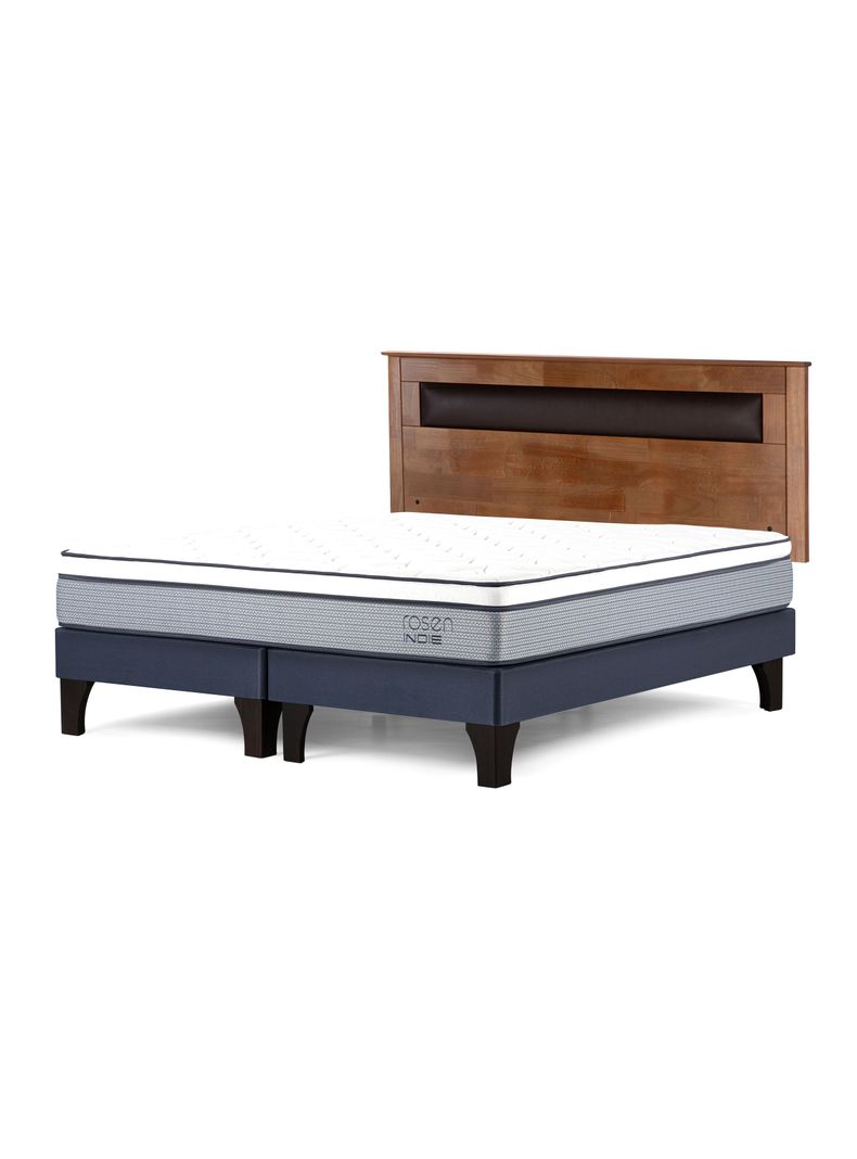 Cama Europea Indie 2 Plazas Base Dividida + Respaldo Ferrara-0