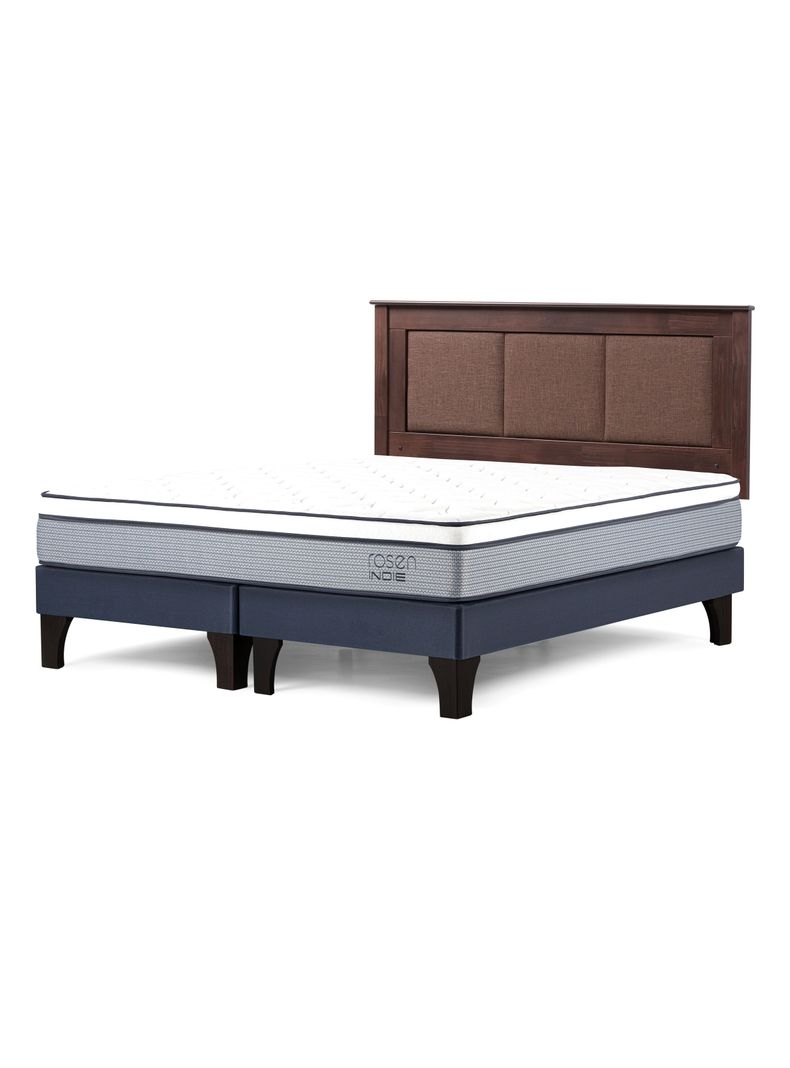 Cama Europea Indie 2 Plazas Base Dividida + Respaldo Rachel-0