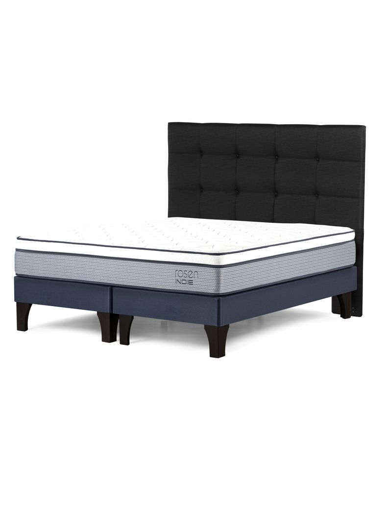 Cama Europea Indie 2 Plazas Base Dividida + Respaldo Issey G-0