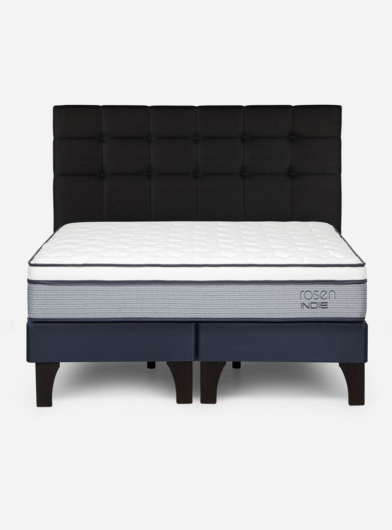 Cama Europea Indie King + Respaldo Issey G-1