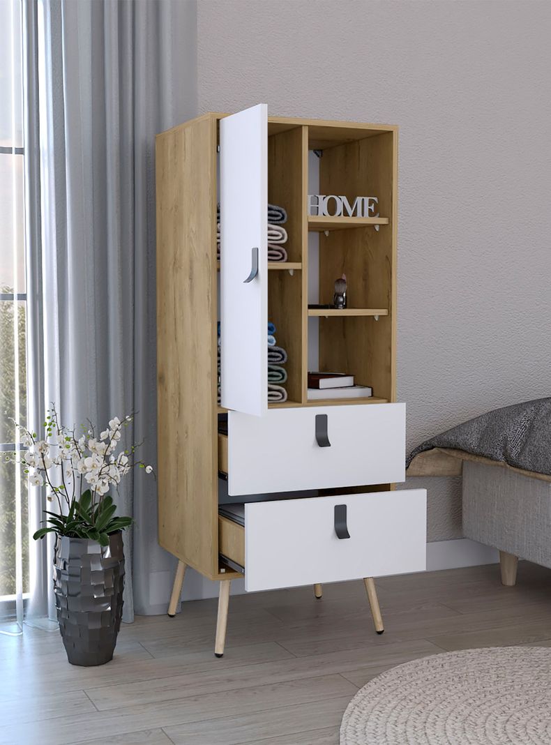 Cómoda Alta Huna Macadamia/Blanco-4