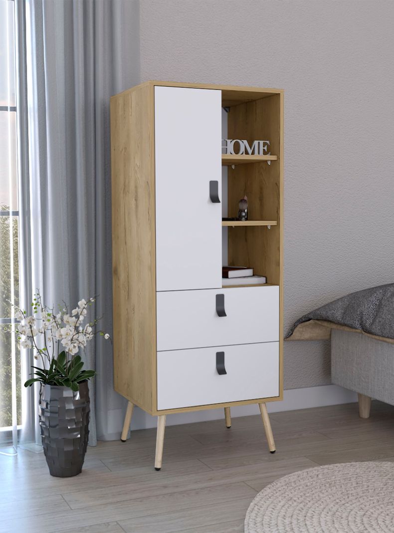 Cómoda Alta Huna Macadamia/Blanco-3