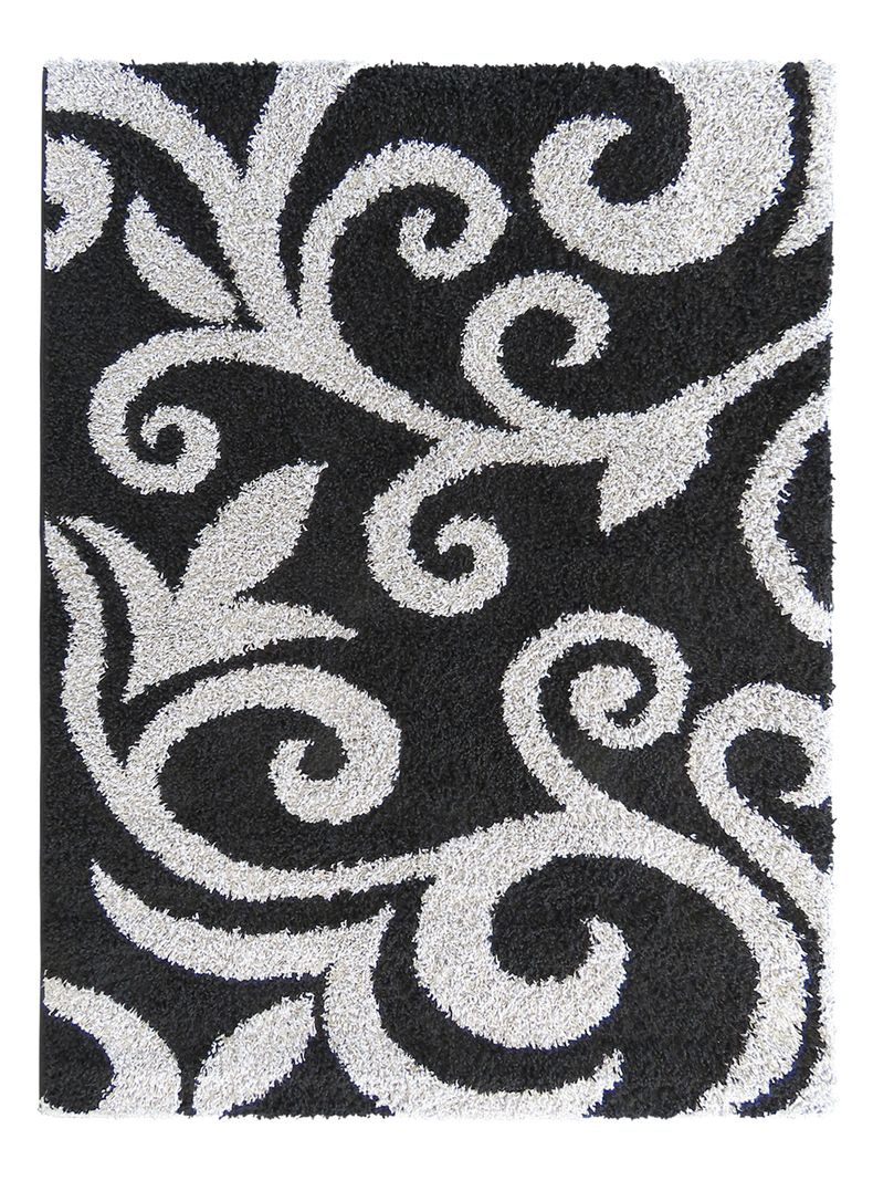 Alfombra Shaggy D5 150 x 200 cm Negro-0