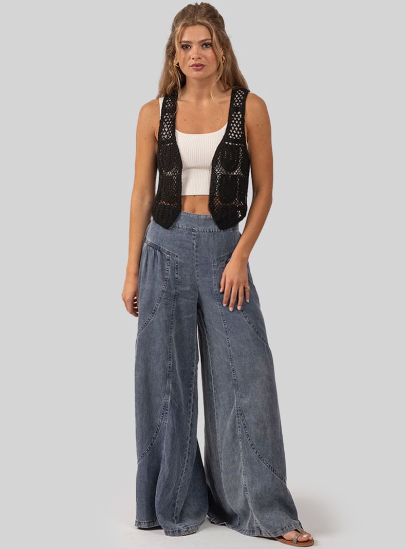 Pantalón Flo T Palazzo Tencel Denim-4