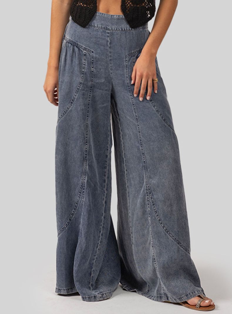 Pantalón Flo T Palazzo Tencel Denim-0