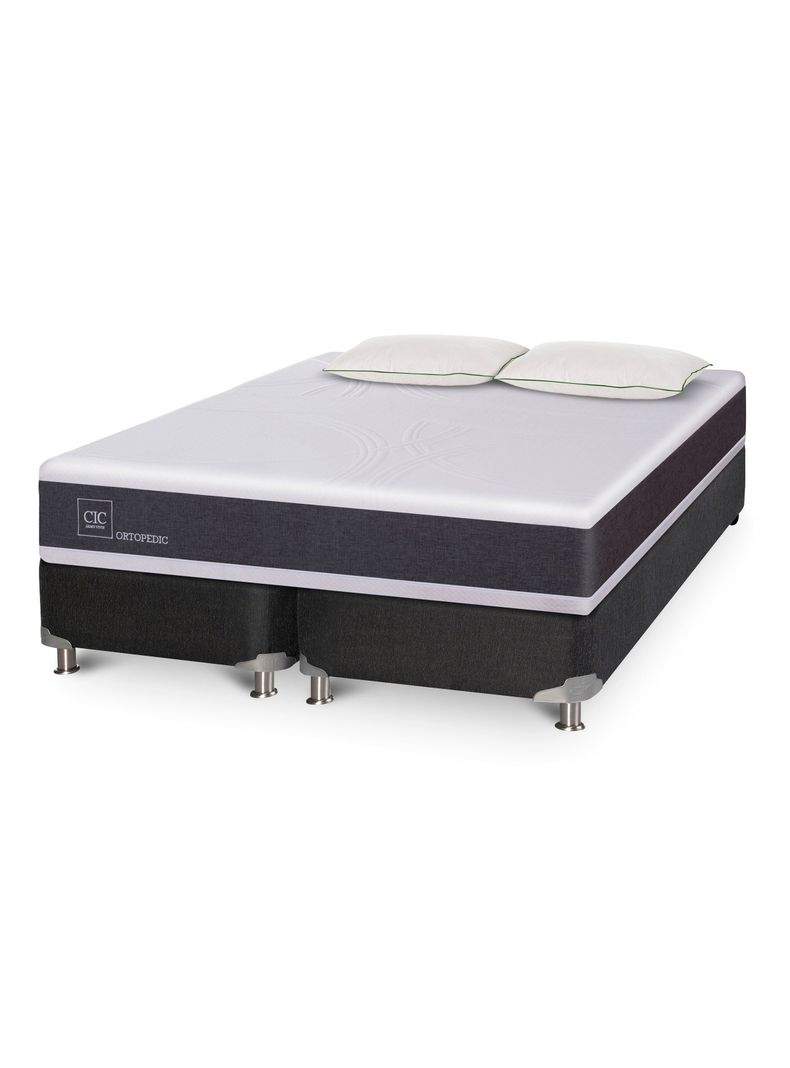 Box Spring Ortopedic B5 Bk 2 Base Dividida + 2 Almohadas Da Soft Sleep-0