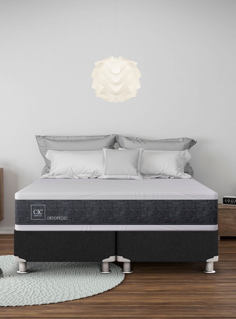 Box Spring Ortopedic B5 Bk 2 Base Dividida + 2 Almohadas Da Soft Sleep-4