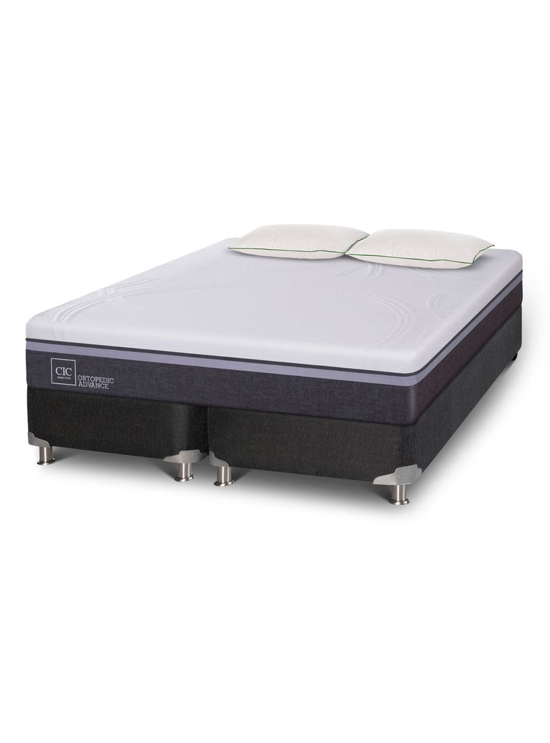 Box Spring Ortopedic Advance B5 Bk King + 2 Almohadas Da Soft Sleep-0