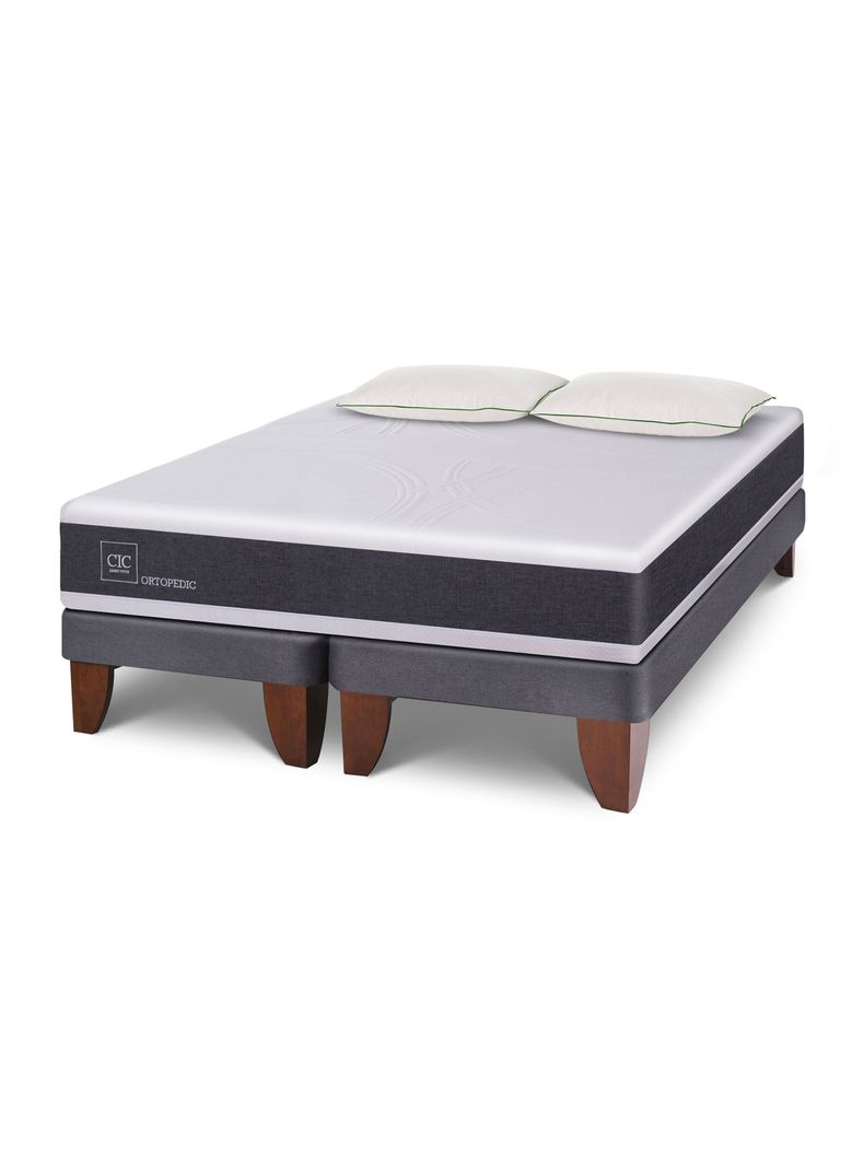 Cama Europea New Ortopedic 2 Plazas Base Dividida + 2 Almohadas Da Soft Sleep-2