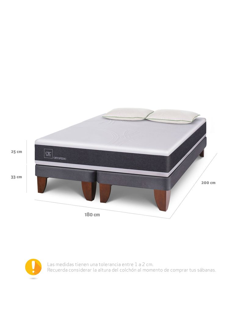 Cama Europea New Ortopedic King + 2 Almohadas Da Soft Sleep-1
