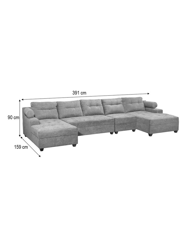 Seccional Le Mans Doble Chaise XL Tela Negro-1