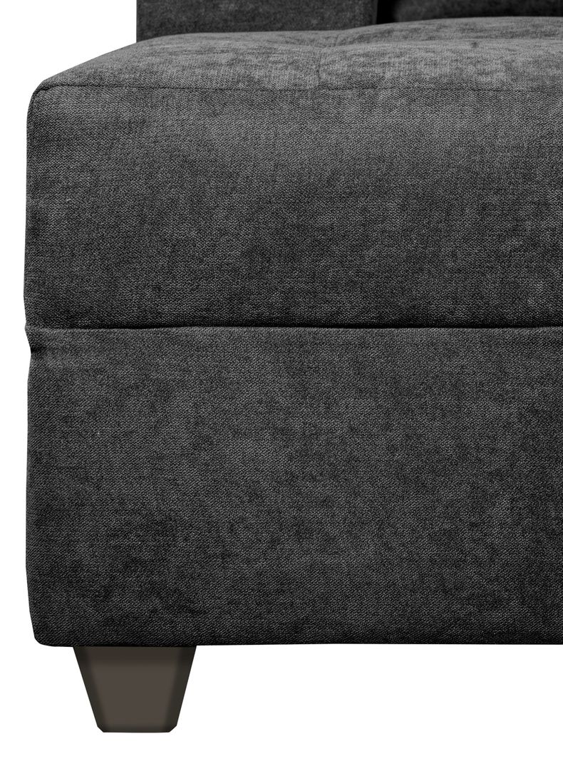 Seccional Le Mans Doble Chaise Tela Negro-3