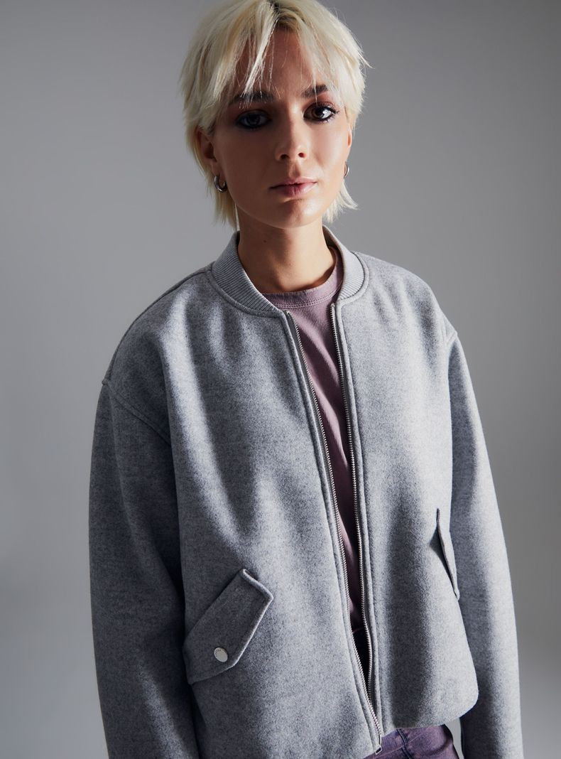 Chaqueta Bomber De Paño-2