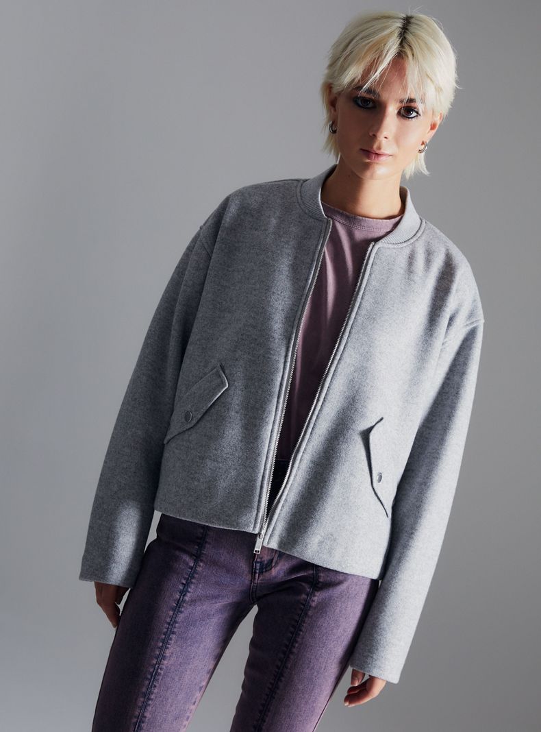 Chaqueta Bomber De Paño-0