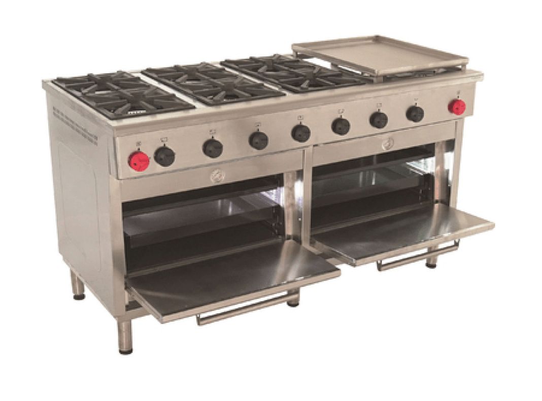 Cocina Industrial Gas Maigas 6 Platos 2 Hornos + Plancha-2