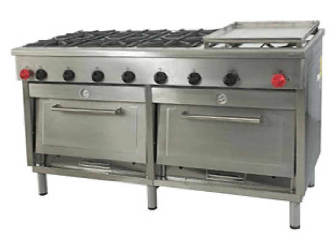 Cocina Industrial Gas Maigas 6 Platos 2 Hornos + Plancha-0