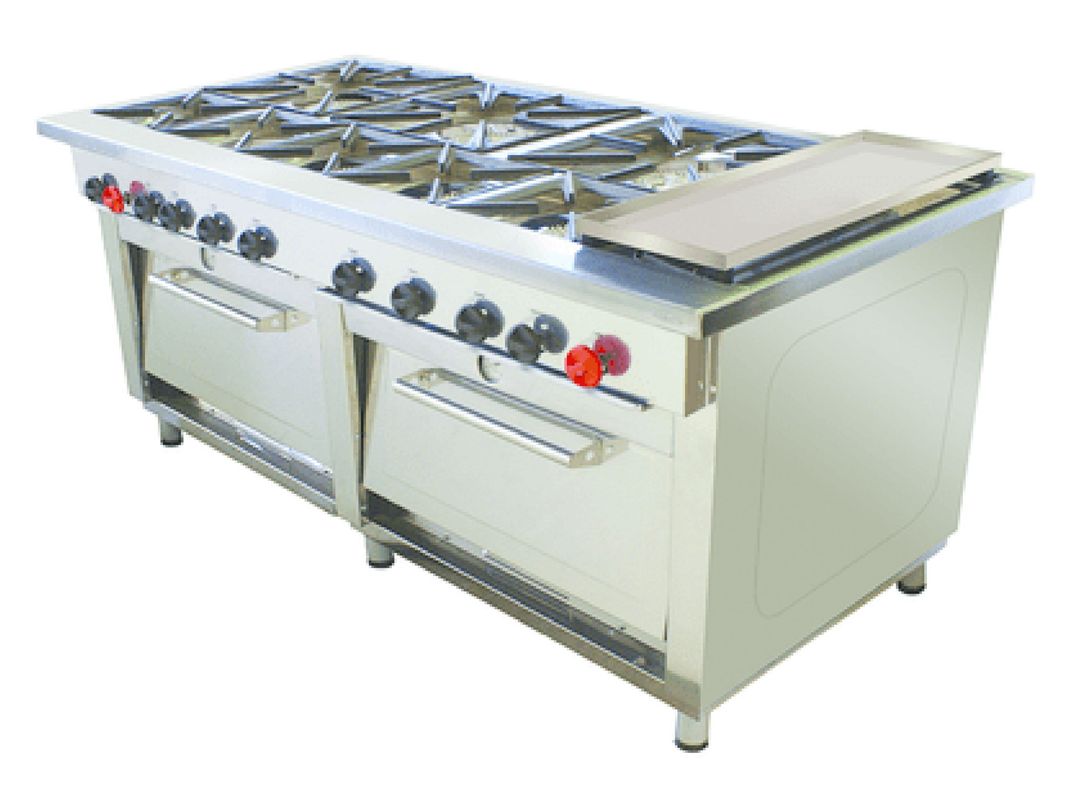 Cocina Industrial Gas Maigas 8 Platos 2 Hornos + Plancha-0