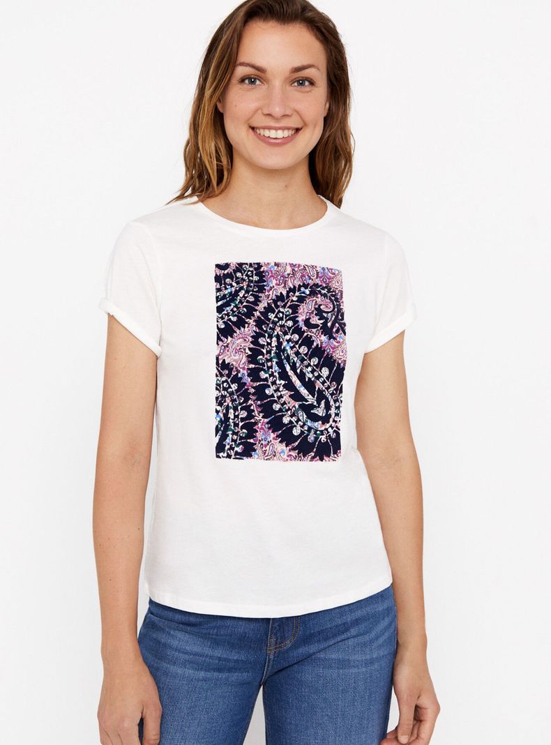 Polera Estampada Algodón Silueta Básica-0
