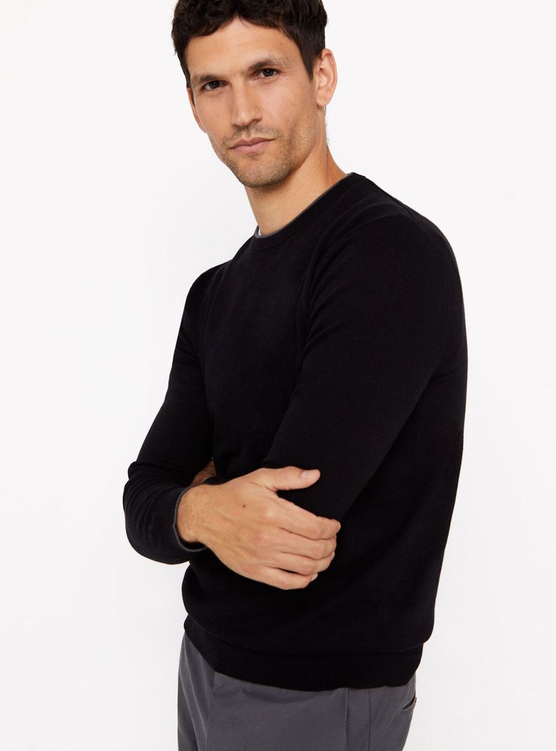 Sweater Algodón Cashmere Cuello Redondo-0